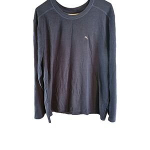 Tommy Bahama Long Sleeve T-Shirt Men's XXL 2XL Navy Blue Crew Neck Thermal Logo